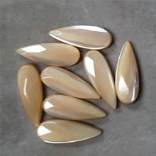 10X28MM FACETED PEAR CABOCHON MOP NATURAL(4PCS/BAG)